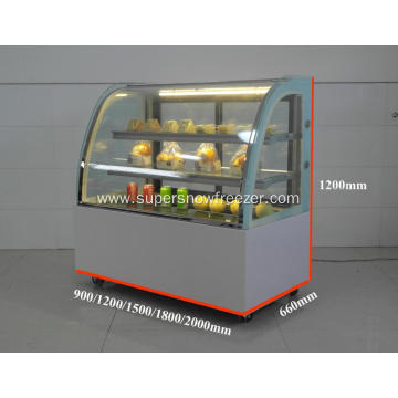 Front glass door sliding cake bread chiller fridge